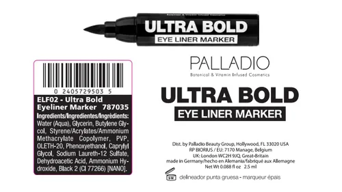 Vista 9 de Palladio Rotulador delineador de ojos Ultra Bold negro carbón