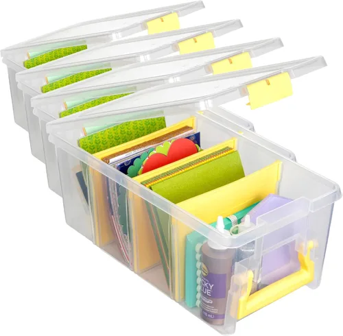 Vista 16 de ArtBin 6925AA Semi Satchel con divisores extraíbles, organizador portátil de arte y manualidades con asa, [1] estuche de almacenamiento de plástico