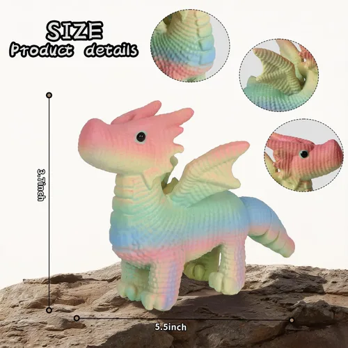 Vista 3 de Bonita decoración de dragones alados para estantería de escritorio en casa, regalo único para amigos y familiares, mini figura de dragón criatura