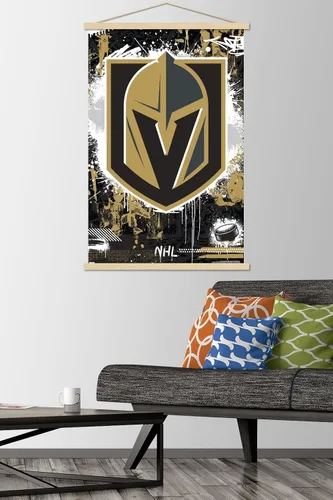 Vista 2 de Trends International NHL Vegas Golden Knights - Póster de pared con logotipo Maximalist 23, 22.37 x 34.00 pulgadas, paquete de impresión premium