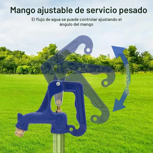 Vista 4 de Cabezal de hidrante de incendios para patio, se adapta a varilla de rosca macho de 3/8 "-16UNC, tubo de rosca macho NPT de 1 pulgada, para patio