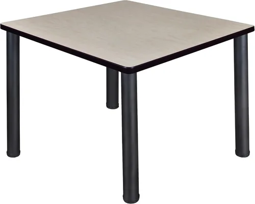 Vista 17 de Regency Kee - Mesa cuadrada pequeña para sala de descanso de 30 pulgadas, parte superior de cerezo, patas negras