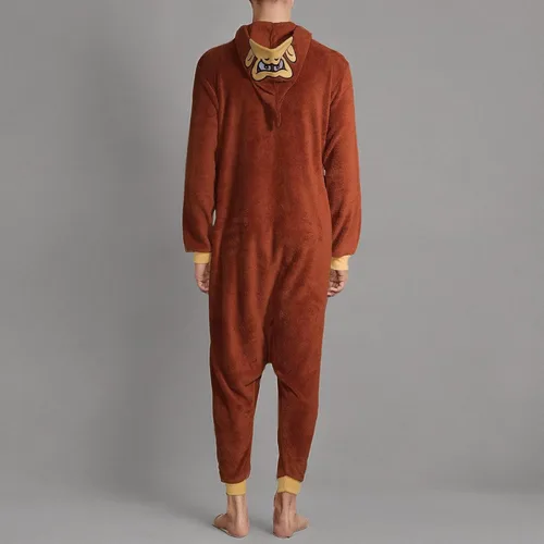 Vista 5 de Nintendo Donkey Kong - Mameluco de felpa para hombre, disfraz de burro Kong de una pieza para adultos, Kigurumi, pijama de forro polar DK y sudadera