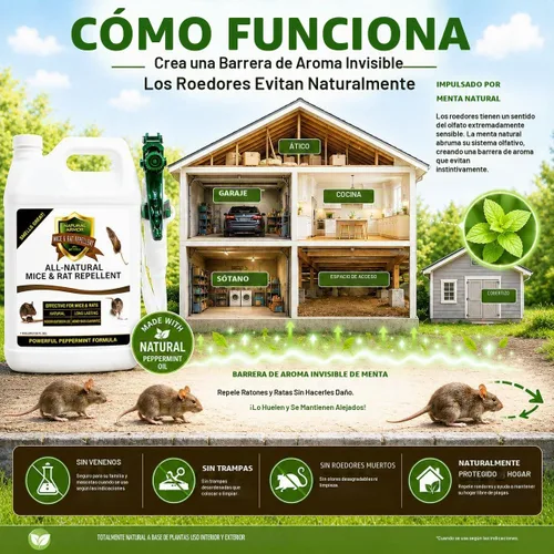 Vista 5 de Natural Armor - Repelente de ratones y ratas, repuesto de 1 galón (128 oz)