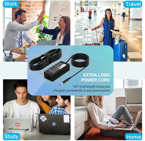 Vista 7 de Cargador de 65 W para cargador de laptop Dell, adaptador de CA para Dell Inspiron 15 3000 5000 Series 15-3552 3558 3565 3567 5551 5552 5555 5558