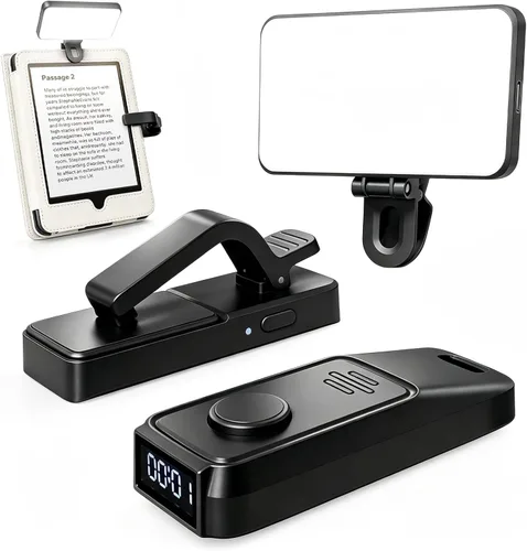 Vista 8 de RF - Control remoto de giro de página para accesorios Kindle Paperwhite, iPad, lectura Kobo, Surface, cómics/novelas, tabletas Android, toma de Negro