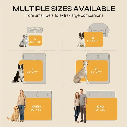 Vista 6 de Luciphia Manta impermeable para perro, manta reversible lavable para Beige