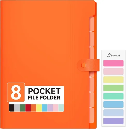Vista 8 de Forvencer Carpeta de archivos expandible con 8 bolsillos, organizador de archivos de acordeón tamaño carta, carpetas portátiles para documentos