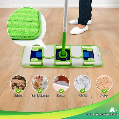 Vista 4 de Paquete de 4 almohadillas de microfibra para trapeadores Swiffer XL, reutilizables, para mopa húmeda y seca, compatibles con Swiffer Sweeper XL
