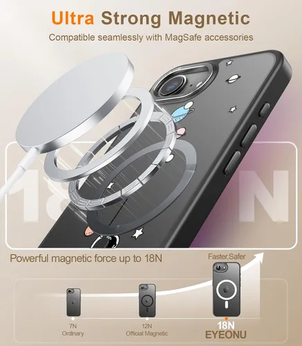 Vista 2 de Goodon para iPhone 16e Funda con protector de pantalla de privacidad, compatible con Magsafe, cubierta mate translúcida a prueba de golpes - Linda