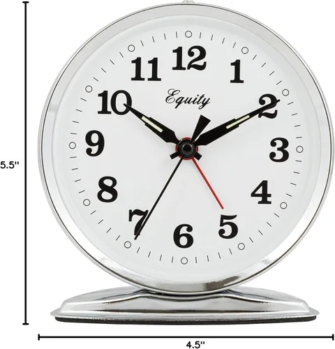 Vista 6 de La Crosse Technology 24014, reloj despertador a cuerda, campana fuerte, cromado, Cromo, Plateado, 1