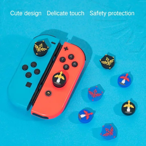 Vista 2 de PERFECTSIGHT Lindas tapas de agarre para el pulgar compatibles con consola Nintendo Switch OLED Lite, cubierta de botón analógica de silicona suave