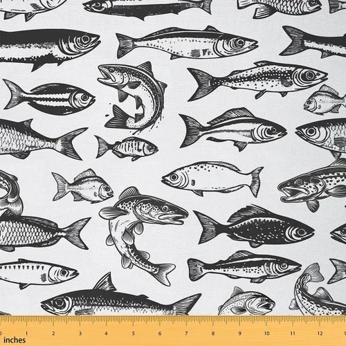 Vista 9 de Koi Fish - Tela de tapicería para sillas, tela tradicional japonesa para exteriores, tela decorativa con estampado de hojas de loto Botanicla