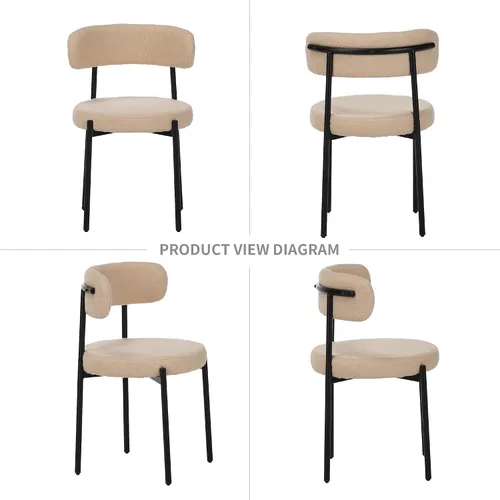Vista 7 de Dining Chairs and Table & Chair Sets - 4 Piece Modern Kitchen Dining Chairs with Round Seat Cushions, Curved Back Design for Restaurants and Dining