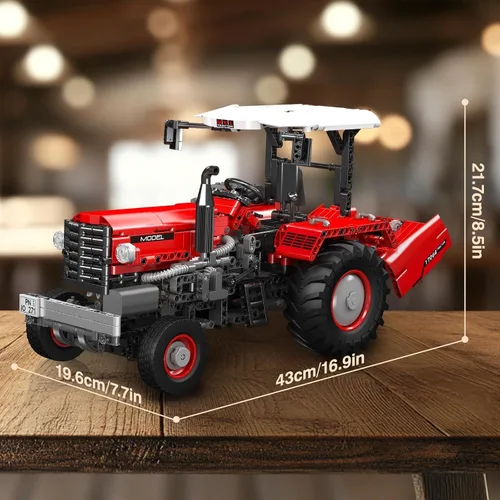 Vista 5 de Mould King Modelo de tractor técnico 17064, máquina cosechadora de bloques de construcción de 1857 piezas, vehículos controlados a distancia