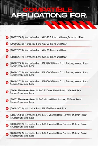Vista 2 de R1 Concepts Serie eLINE Rotores de freno delanteros y traseros perforados y ranurados compatibles con Mercedes-Benz G55 AMG 2005-2012, GL320, GL350