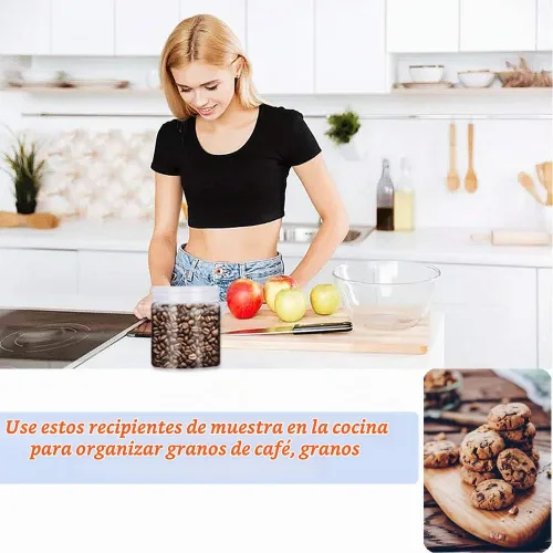 Vista 6 de Paquete de 20 frascos redondos de plástico de 4 oz/120ml con tapas, recipientes vacíos transparentes para slime, recipientes de almacenamiento