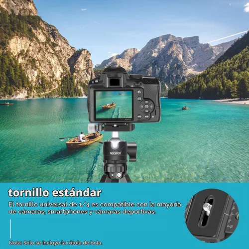 Vista 7 de NEEWER 28mm Junta de Bola de Trípode de Bajo Perfil con Rotación Panorámica de 360°, Placa de Liberación Rápida de 1/4" Tipo Arca y Nivel