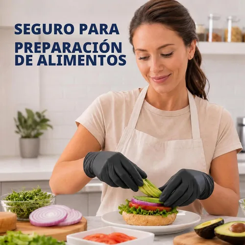 Vista 3 de ForPro Disposable Vinyl Gloves, 3.9 Mil, Powder & Latex-Free, Food Safe Negro