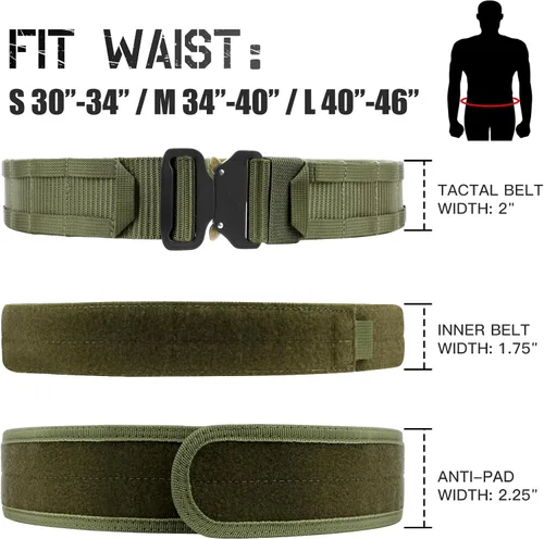 Vista 3 de Cinturón táctico de batalla MOLLE de 2 pulgadas con cinturón interior y almohadilla antideslizante Inner Belt & Inner Anti-Slip Pad 2-In-1 System
