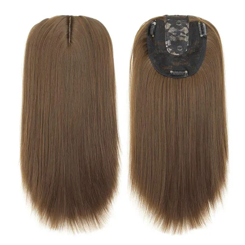 Vista 5 de 22 "Parte media pelo recto Topper clip en mono base frente postizo para mujeres pérdida de cabello 16/613