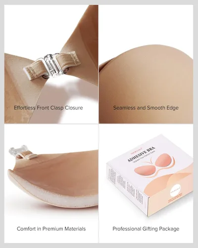 Vista 7 de VOCH GALA Sticky Bra Lifting Strapless Bras for Women, Push Up Adhesive Bra for Backless Dresses, with Silicone Nipple Cover