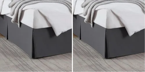 Vista 51 de Nestl Falda de cama individual blanca – Falda de cama de tamaño individual de 14 pulgadas de caída – Faldas de cama de microfibra cepillada – Falda