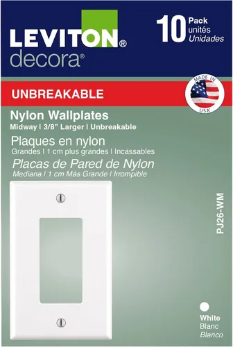 Vista 5 de Placa soporte para tomacorriente Leviton, tamaño estándar, termoestable, M02-80401-WMP, 120 volts Blanco