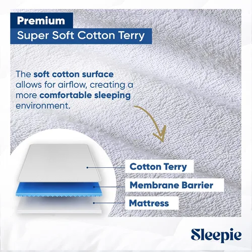Vista 4 de Sleepie Protector de colchón impermeable de alta calidad, funda de colchón de algodón lavable a máquina para cama, protector de colchón refrescante