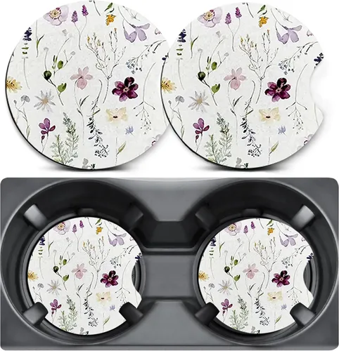 Vista 37 de Paquete de 2 posavasos para automóvil para portavasos, posavasos para portavasos de automóvil Trio Cats, tapete de goma antideslizante
