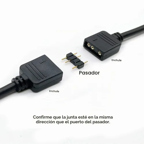 Vista 5 de (Paquete de 3) Cable de Extensión ARGB, Cable RGB Direccionable de 5V de 3 Pines, de Hembra a Hembra 1 a 1 para Extender Ventiladores de PC/Luces