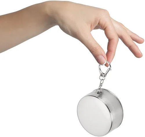 Vista 7 de Teensery Taza plegable de acero inoxidable para acampar, taza portátil plegable con llavero para actividades al aire libre, senderismo, picnic