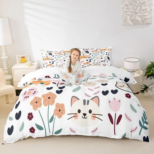 Vista 40 de Feelyou Funda de edredón de elefante de dibujos animados para niños, tamaño individual, juego de ropa de cama de cocodrilo para niños y niñas, funda