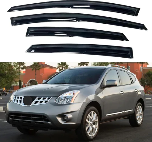 Vista 390 de IG - Visera para ventana para Ford Bronco y F150-F350 1980-1996, deflector lateral tipo cinta adhesiva, resistente, contra lluvia y viento