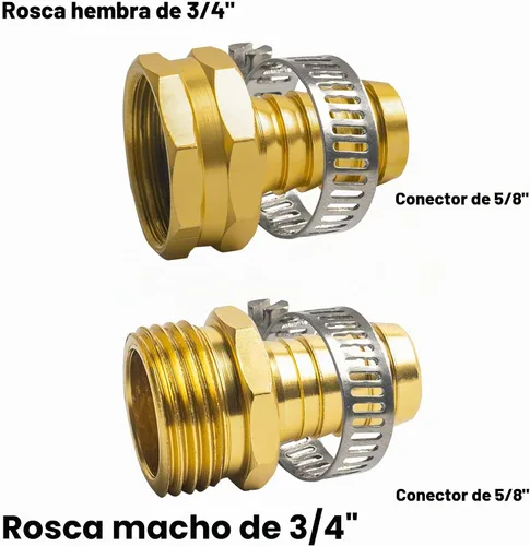 Vista 4 de Xiny Tool Conectores de reparación de manguera con abrazaderas, kit de reparación de manguera de jardín de aluminio de 5/8 pulgadas, conectores