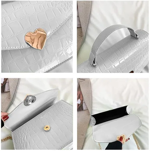 Vista 3 de Bolsos cruzados para mujer de cuero acolchado bolso de hombro con asa superior, bolso de mano lindo bolso de hombro