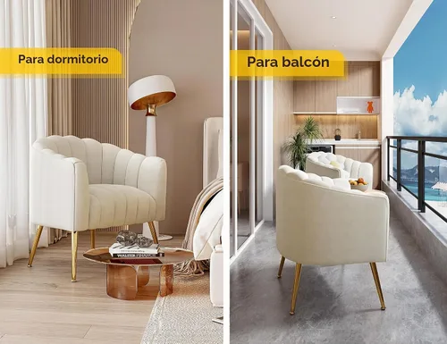 Vista 5 de Dewhut Silla de Acento de Sofá con Forma de Calabaza de Tamaño Grande, Sillas Tipo Barril Modernas y Cómodas Tapizadas en Terciopelo, Sillón