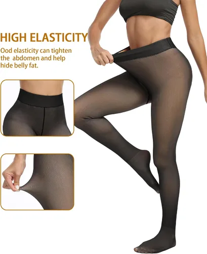 Vista 3 de Chrleisure Mallas térmicas de terciopelo grueso, con vellón, para mujer, cálidas, para invierno