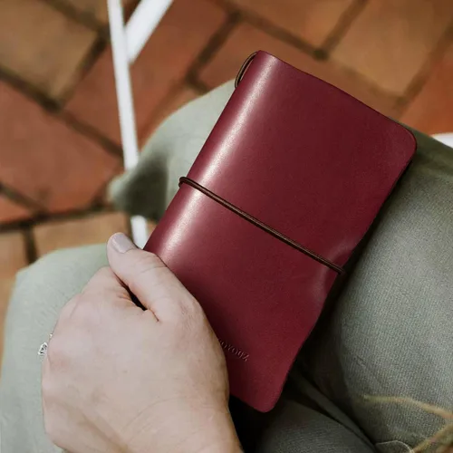 Vista 6 de ZUOYOUZ Cartera de cuero para mujer con cremallera de gran capacidad Rojo vino Vintage