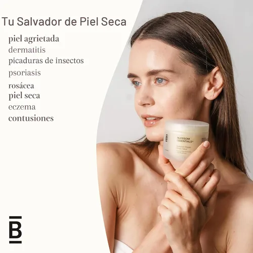 Vista 2 de Blossom Essentials Crema de miel, reparación de hidratación para piel seca y con picazón, alivio de eccema y psoriasis para pieles sensibles, miel
