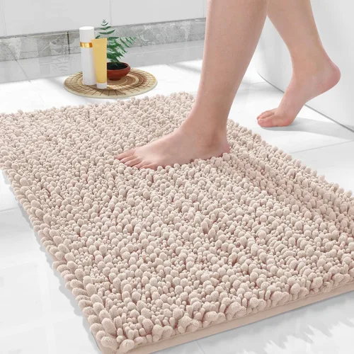 Vista 139 de Yimobra Alfombras de Baño Antideslizantes Lavables - Alfombra de Baño de Chenilla Ultra Suave Absorbente, Alfombra Peluda de Secado Rápido para Negro