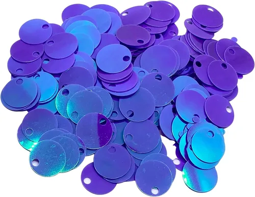 Vista 29 de Paillettes de lentejuelas redondas planas de 10/20/1.181 in, agujero de 0.157 in, mezcla de colores, lentejuelas acrílicas, 1,76 onzas (1.76 oz)