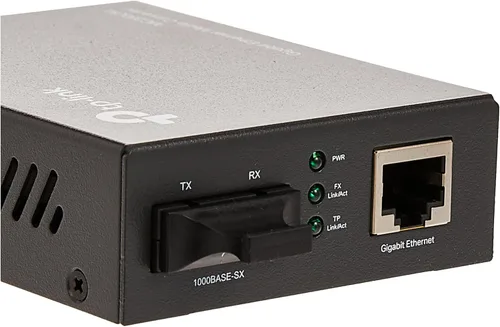Vista 4 de TP-Link Convertidor de fibra Gigabit SFP a RJ45 convertidor de medios de fibra a Ethernet