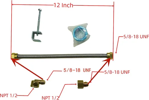 Vista 3 de Quemador Rectángulo de Gas para Hoguera y Chimenea H-Quemador H para Quemador de Chimenea de Gas con 3 Tubos (30.48 cm) Patente Solicitada