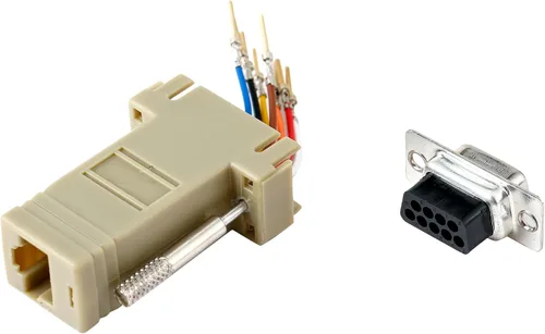 Vista 5 de 10PCS DB9 puerto serie hembra a RJ45 adaptador Ethernet, F/F