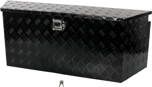 Vista 13 de Caja de herramientas de aluminio de 29 pulgadas para remolque de utilidad, caja de herramientas con lengüeta ancha para remolque de utilidad