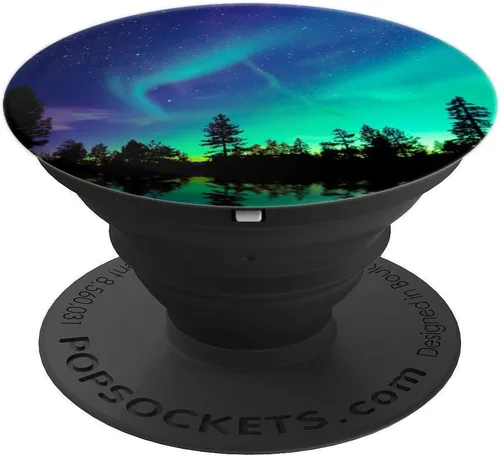 Vista 4 de Enchufe Pop de luces polares del norte – PopSockets agarre y soporte para teléfonos y tabletas