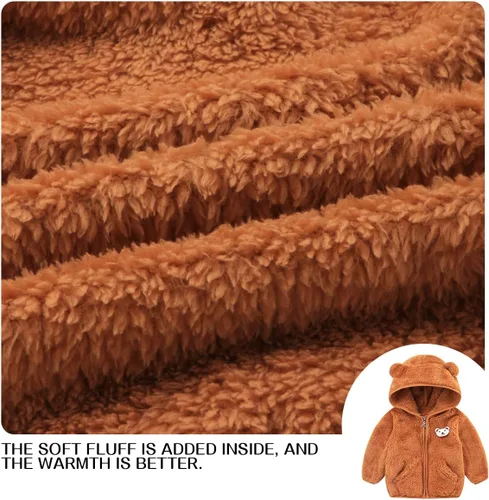 Vista 6 de Chaqueta de forro polar para bebé, ropa de vino para niña, abrigo para niños pequeños