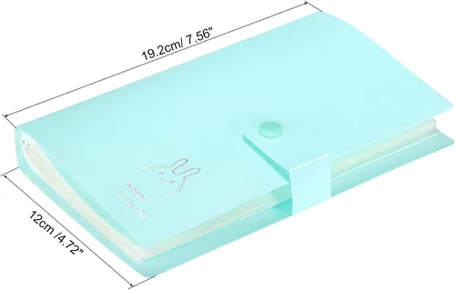 Vista 2 de PATIKIL Soporte para tarjetas de visita, 1 paquete de carpetas portátiles de plástico para tarjetas de nombre, organizador para mujeres y hombres