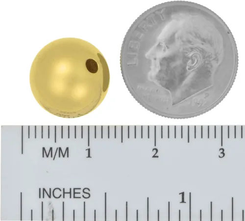 Vista 5 de uGems Cuenta redonda de 0.472 in relleno de oro de 14 quilates, agujero grande de 0.098 in, componente de joyería sin costuras, 1 pieza, ideal